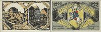 Stadt Grünberg 700 Jahrfeier 50 Pfennig 9. März 1922 Notgeld Burg und Lutherhaus