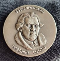 Brasil Medalha Lutero 500 Anos 35 G Prata 900, Silbermedaille Brasilien 2017: 500 Jahre Reformation - Martin Luther