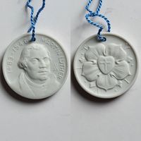 Meissen Porzellan-Medaille Martin Luther