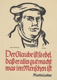 Luther, Luther Postkarten, Luther Portrait, Martin Luther, Martin Luther Holzschnitte von Paul Sinfwig PS