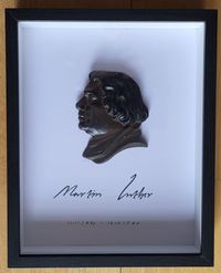 Dr. M. Luther - altes Relief - Rich. Bertram Dresden 1883