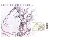 Martin Luther, Reichstag zu Worms 1521, Kart V, Kaiser Karl V, Luther Briefmarken, Individualmarke Luther