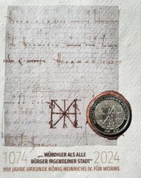 &quot;950 Jahre Urkunde Heinrich IV. f&uuml;r Worms&quot; Gedenkmedaille