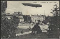 4. August 1908 Luftschiff, Graf Zeppelin über Worms, Lutherdenkmal