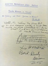 Randy Newman Autogramm, Herbert Gr&ouml;nemeyer, Randy Newman, Das Wormser, Worms