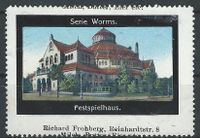 Milch Butter Eier etc. Richard Frohberg Reinhardtstr.8 - Reklamemarke Serie Worms - Festspielhaus