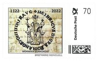 70 Cent Individualmarke Siegel Heinrich V. im Hintergrund Pergamenturkunde