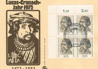 Caranach 1972, Sauer, Michel-Nr. 718, Lucas Cranach der &Auml;ltere, Luther Briefmarken; Lucas Cranach d. &Auml;. (Portrait von D&uuml;rer),