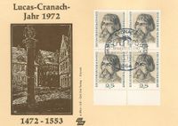 Sauer, Michel-Katalog-Nr:. Bund 718; Lucas Cranach der &Auml;ltere; Lucas Cranach d.&Auml;.; Luther Briefmarken,